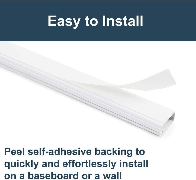 WIREMOLD Legrand - Cord Cover, White Cord Hider for Mounted TV, Sortable 12 Foot Cord Cover to Hide TV Cords - Image 3